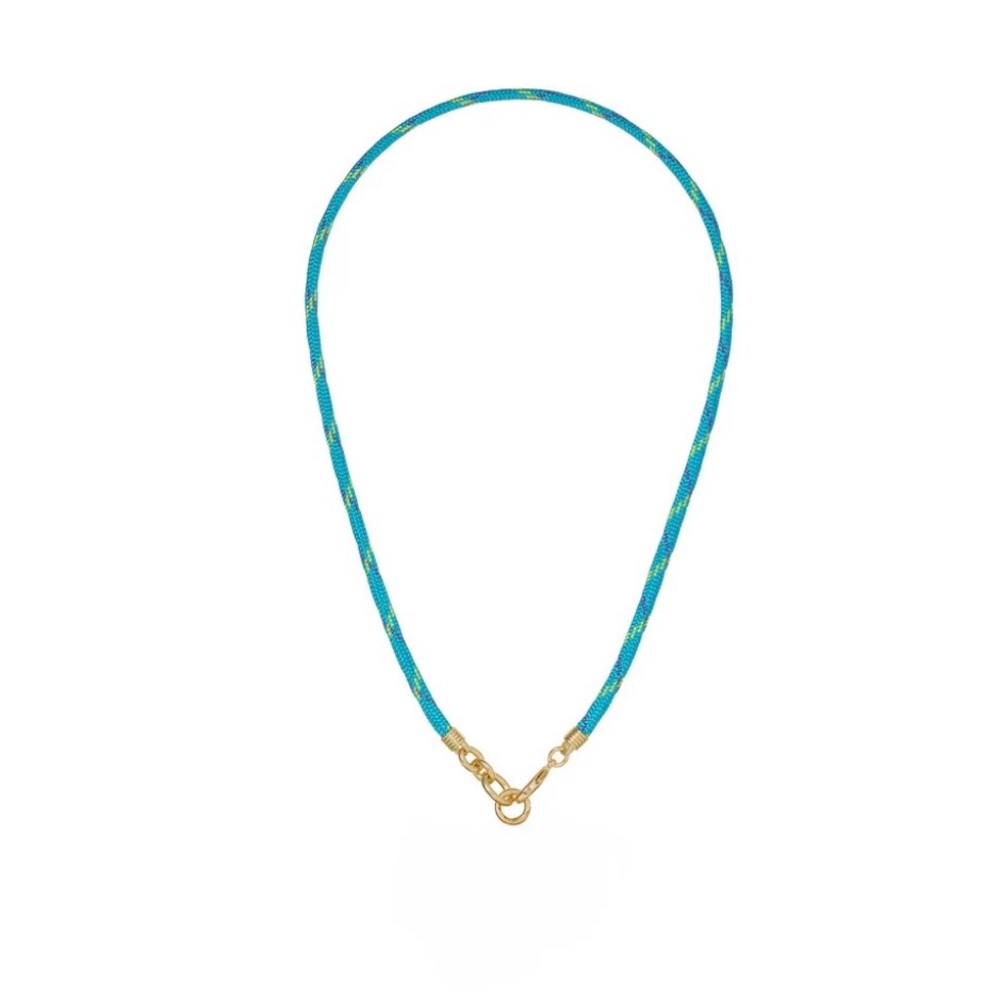 ROXANNE ASSOULIN The Happy Cord Charm Necklace dark turquoise Without Charm